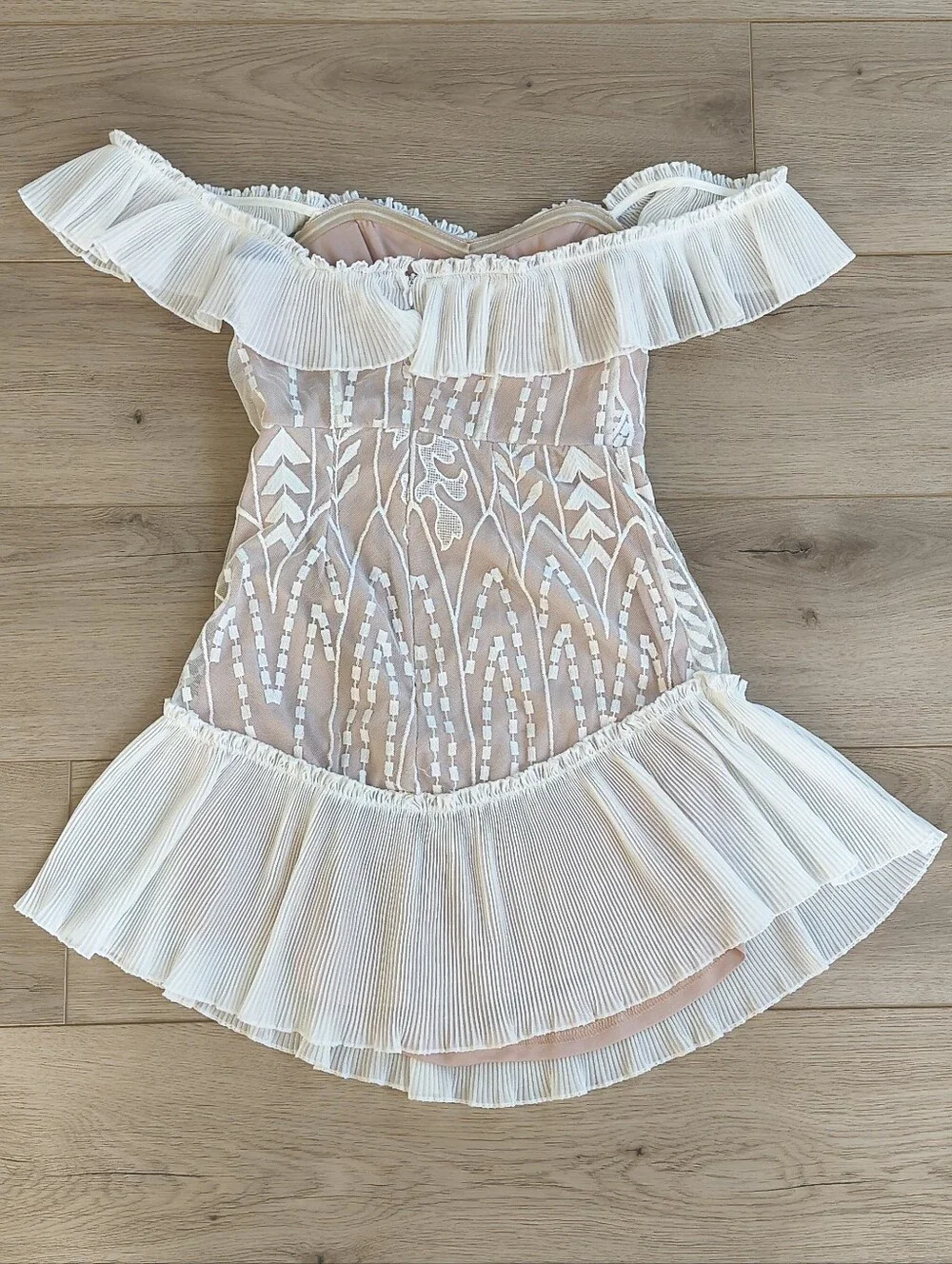 American Threads 20s Inspired Gatsby Vibe Off The Shoulder Dress | Size XS - Picture 2 of 5